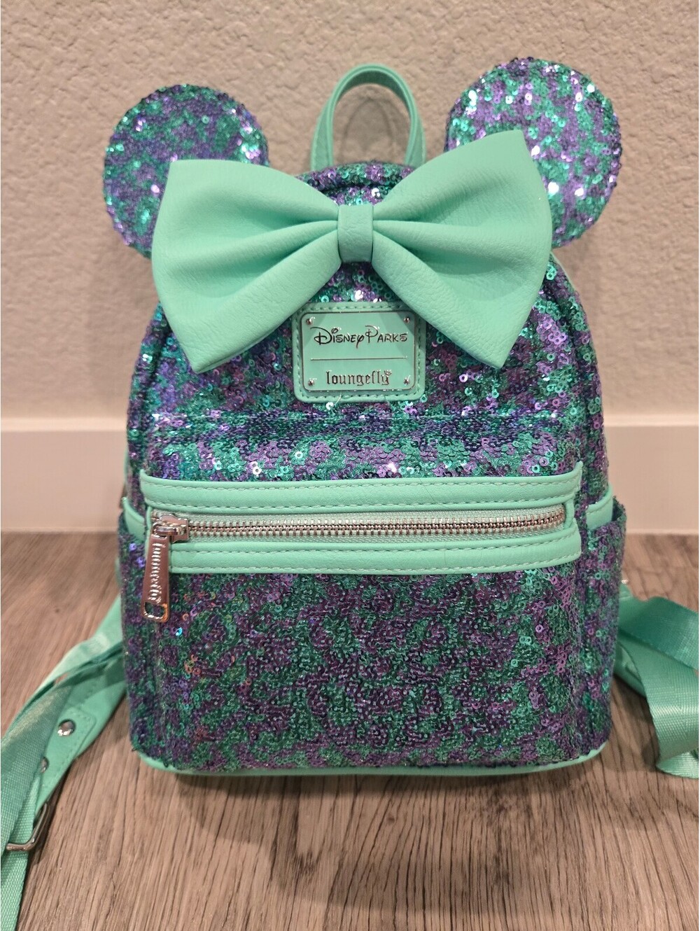 Disney Parks Loungefly Purple and Teal Minnie Mouse Backpack